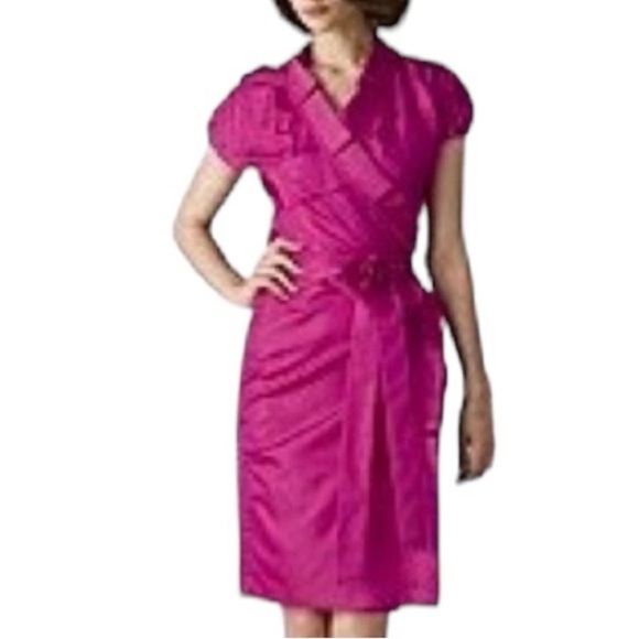 Diane Von Furstenberg Silk Victoire Wrap Dress in Fuchsia Women’s Size 2 - Picture 4 of 6